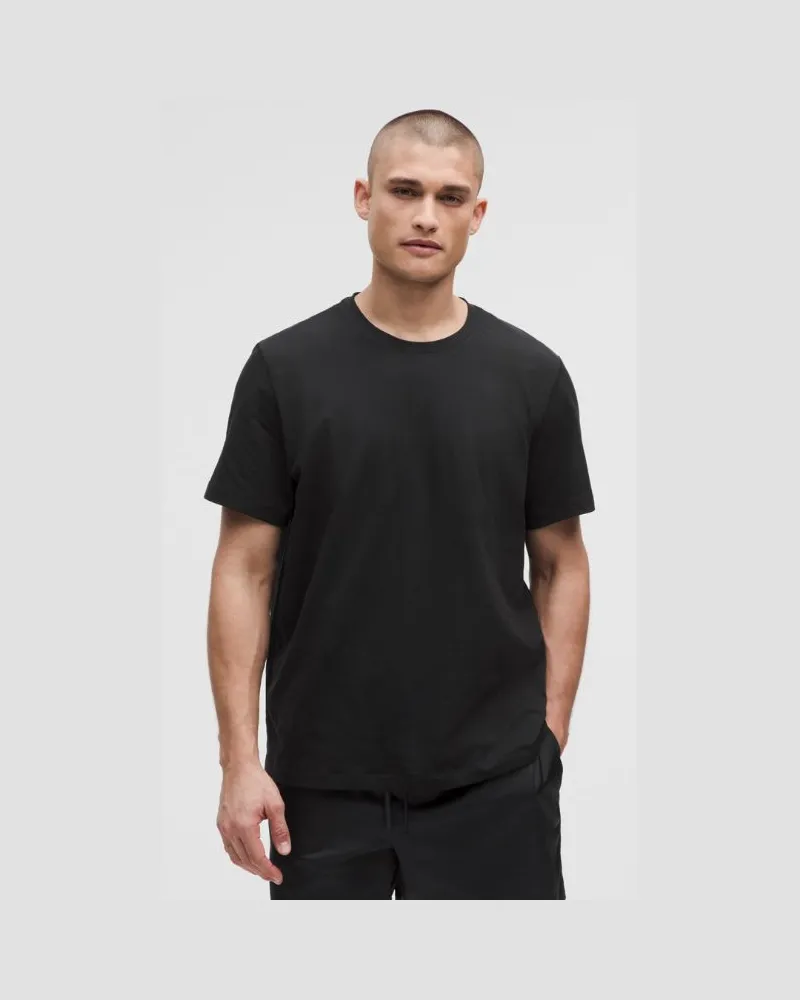LULULEMON Soft Jersey Kurzarmshirt für Männer – Größe in Schwarz Schwarz