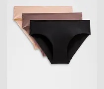 InvisiWear Bikini-Unterwäsche mit mittelhohem Bund 3er-Pack für Frauen – Größe in Black/Twilight Rose/Misty Shell