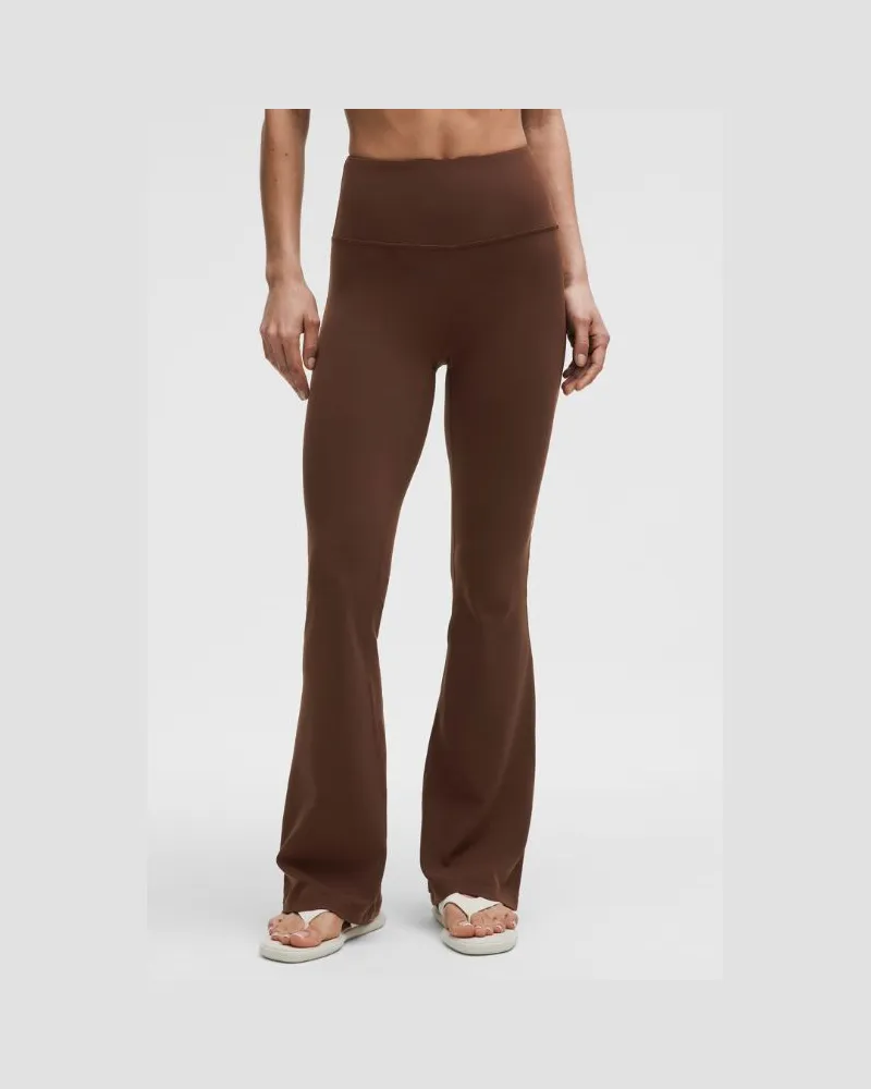 LULULEMON Groove Hose mit superhohem Bund und ausgestelltem Bein aus Nulu für Frauen – Größe in Lava Cake Lava