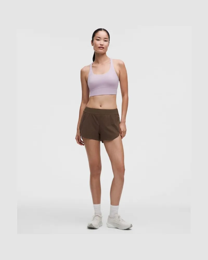 LULULEMON Fast and Free Shorts im Classic Fit mit Saumschlitz und hohem Bund für Frauen – 8 cm – Größe in Walnut Crunch Walnut