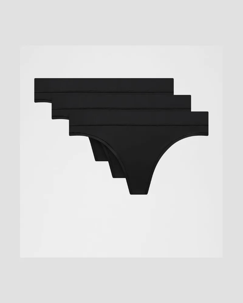 LULULEMON UnderEase String mit mittelhohem Bund 3er-Pack für Frauen – Größe in Black Black