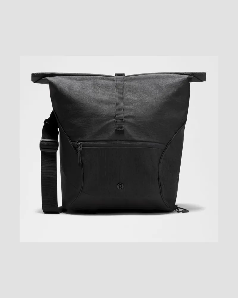 LULULEMON Umhängetasche mit Rolltop-Verschluss Metallic- – Größe in Graphite Grey/Schwarz Graphite