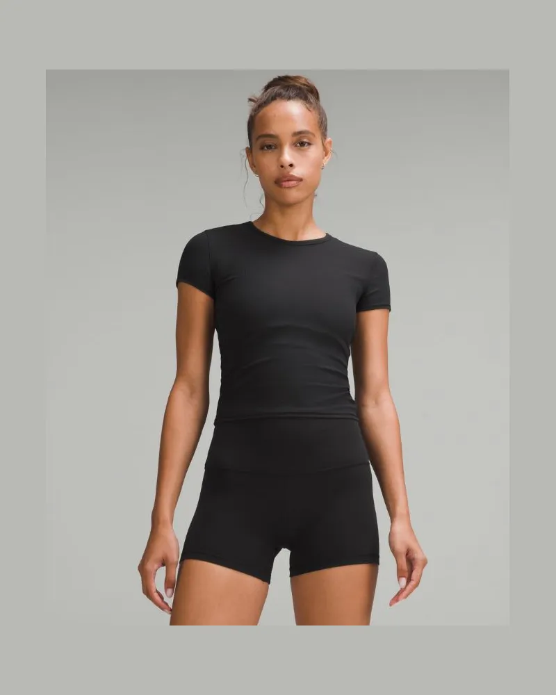 LULULEMON All It Takes Geripptes Kurzarmshirt mit Twist-Detail auf der Rückseite für Frauen – Größe in Black Black