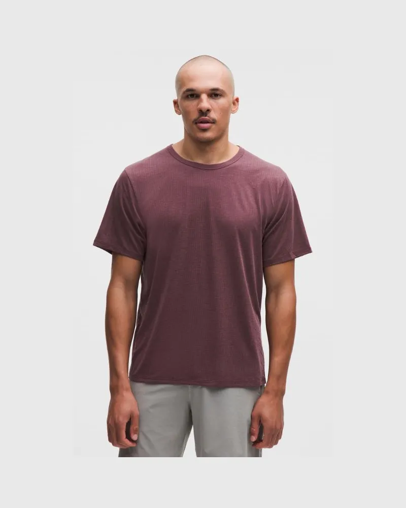 LULULEMON Mile Maker -T-Shirt für Männer – Größe in Heathered Burgundy Bay Heathered