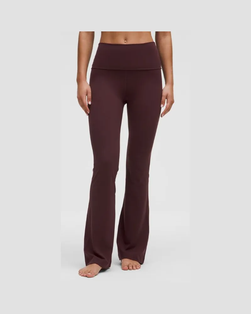 LULULEMON Groove Hose mit ausgestelltem Bein und umschlagbarem Bund aus Nulu für Frauen – Größe in Goodnight Plum Goodnight