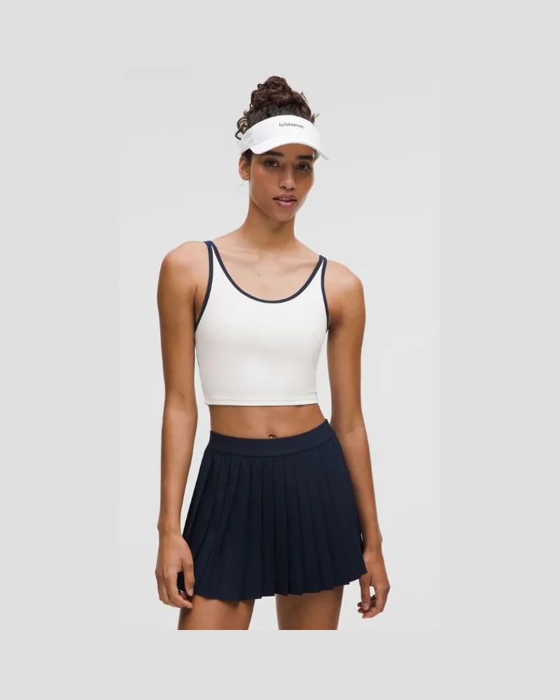 LULULEMON Tennis-Tanktop mit U-Ausschnitt und Cut-out Mittlerer Halt für B/C-Cups für Frauen – Größe in White/Club Blue White
