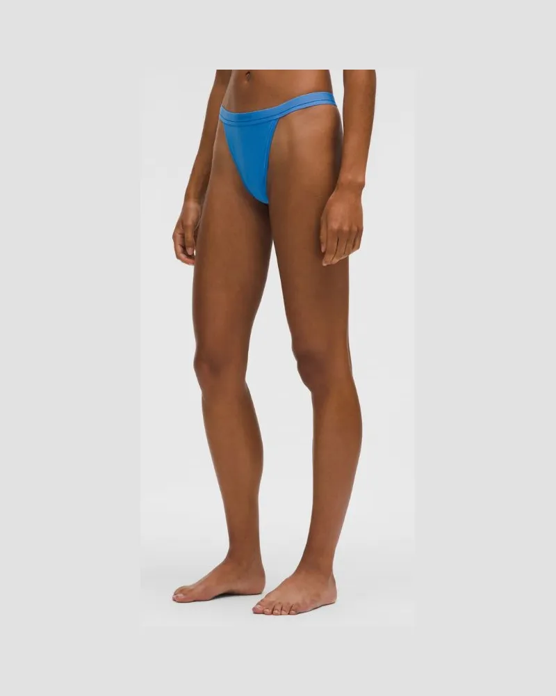 LULULEMON Gerippter String aus Stretch-Baumwolle mit Logo und hohem Bund für Frauen – Größe in Pool Party Pool