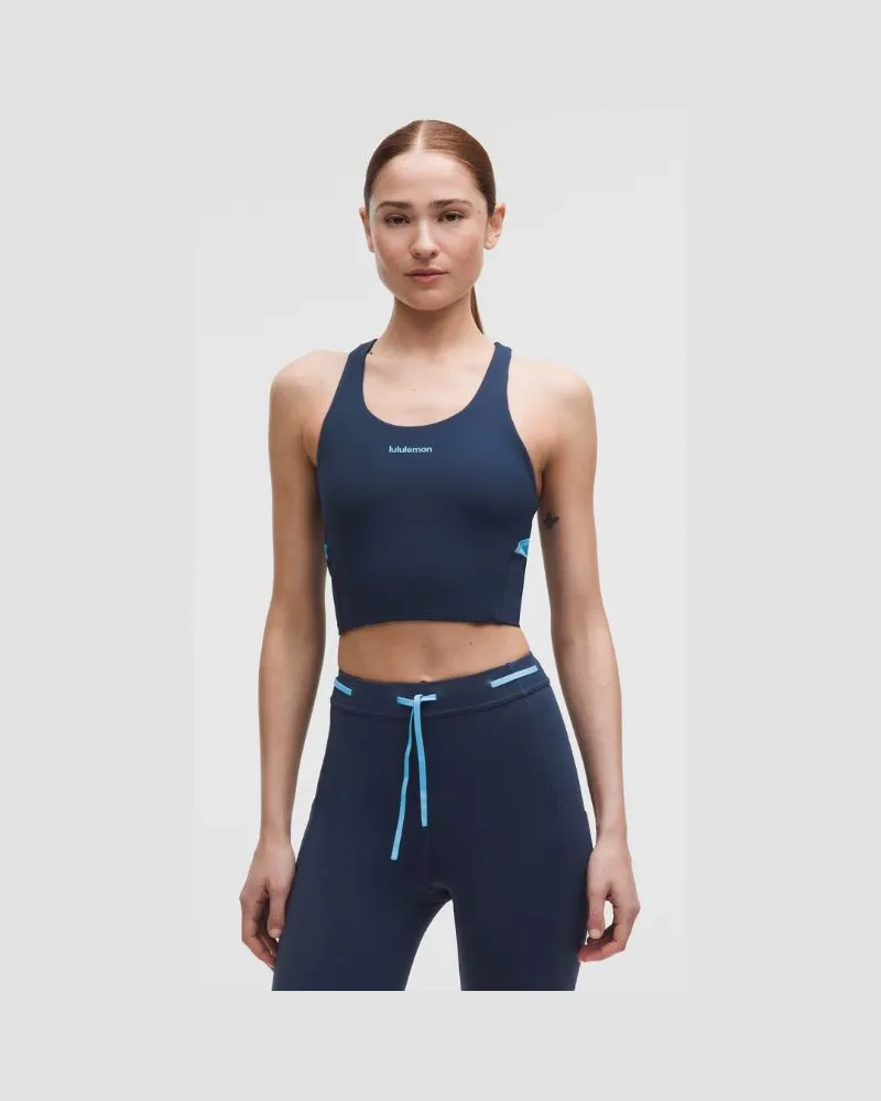 LULULEMON Fast and Free Drop-In Pocket Tank Top Medium Support, B/C Cup für Frauen – Größe in Club Blue/Ocean Wave Club