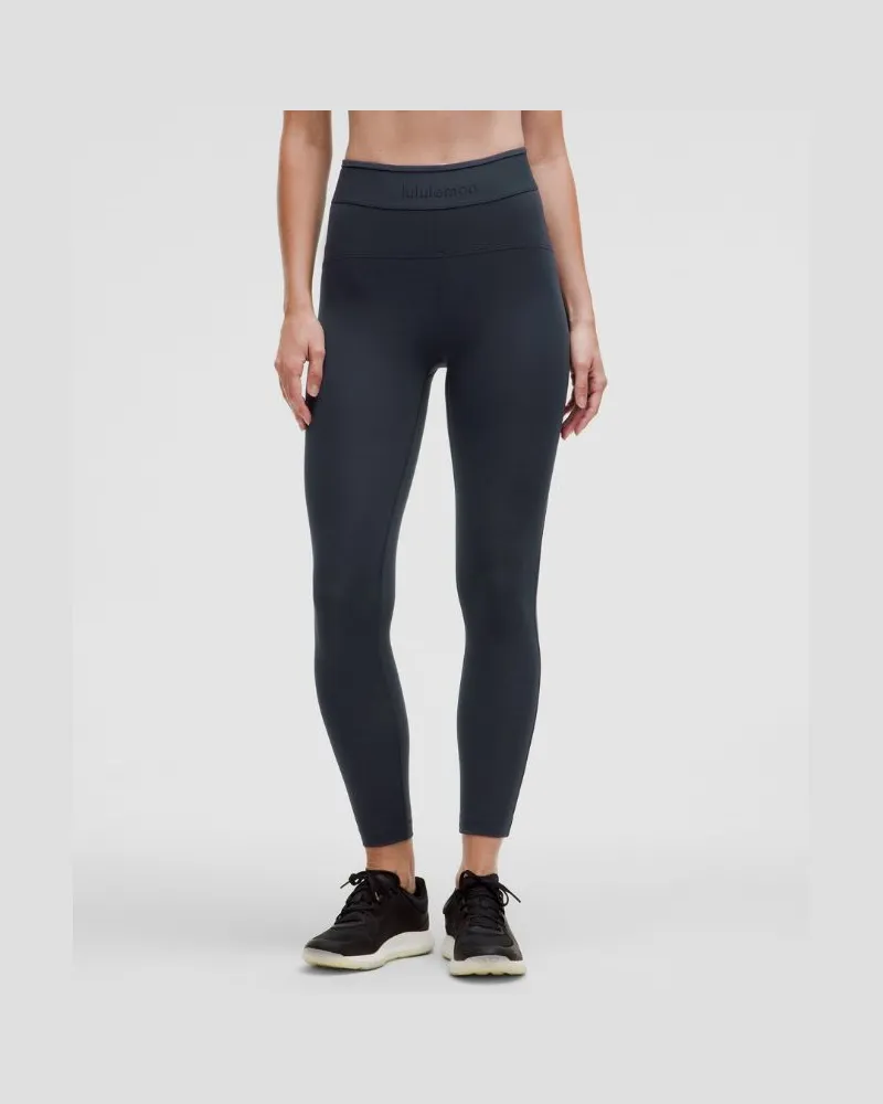 LULULEMON License to Train Leggings mit hohem Bund Logo für Frauen – 64 cm – Größe in True Navy True