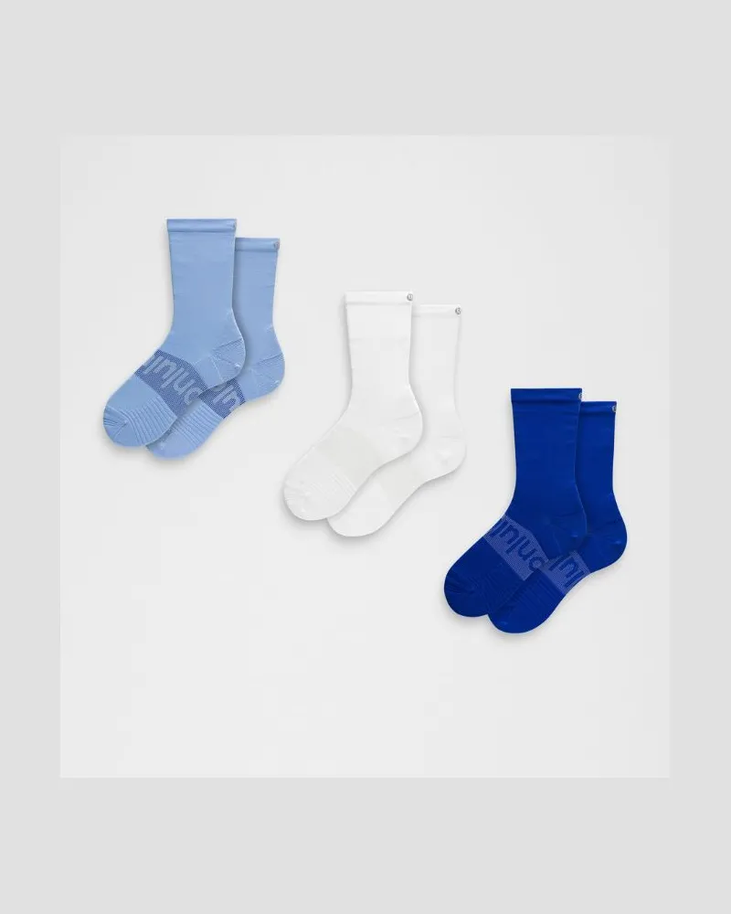 LULULEMON Power Stride Crew-Socken im 3er-Pack – Größe in Sinatra Blue/White/Riverside Sinatra