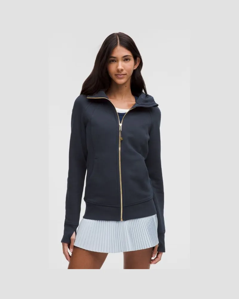 LULULEMON Scuba-Hoodie mit durchgehendem Reißverschluss für Frauen – Größe in True Navy/Gold True