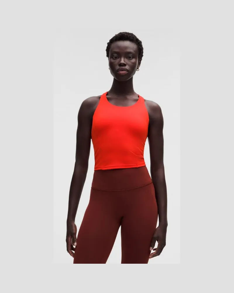LULULEMON Wunder Train Racerback-Tanktop Mittlerer Halt für B/C-Cups für Frauen – Größe in Cherry Ember Cherry