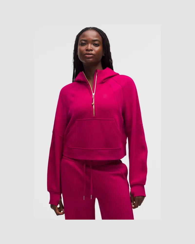 LULULEMON Scuba Oversized-Hoodie mit halblangem Reißverschluss für Frauen – Größe in Berry Rumble/Gold Berry