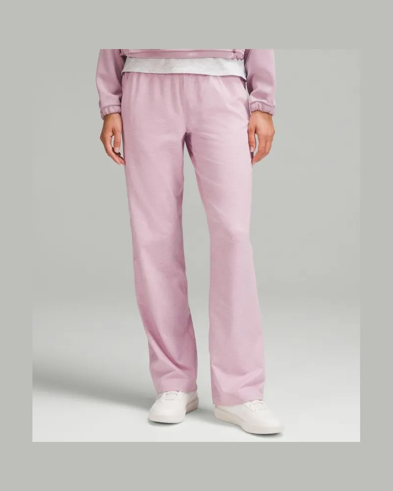 LULULEMON Soft Jersey Hose mit geradem Bein und mittlerem Bund Regular für Frauen – Größe in Heathered Rose Blush/Heathered Pink Peony Heathered
