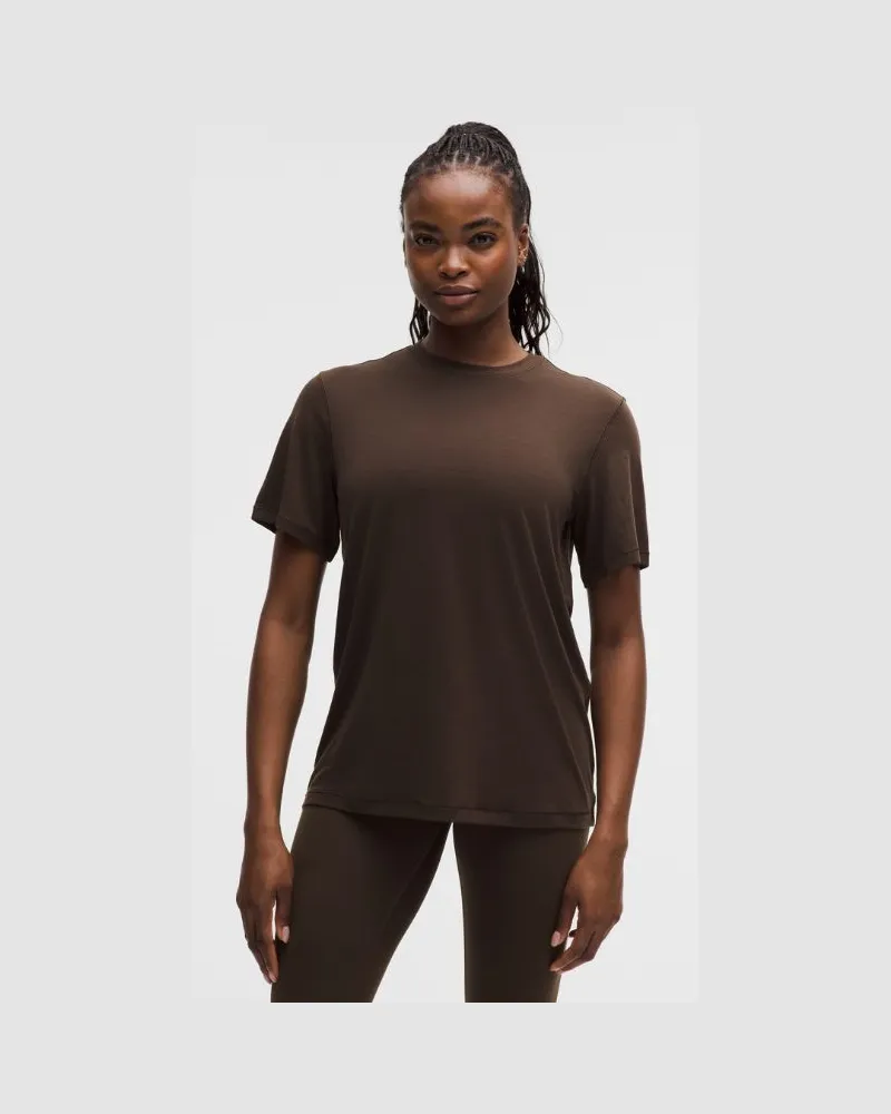 LULULEMON Trainings-T-Shirt aus Jersey für Frauen – Größe in Walnut Crunch Walnut