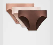 InvisiWear Bikini-Unterwäsche mit mittelhohem Bund 3er-Pack für Frauen – Größe in Java/Dusty Clay/Misty Shell