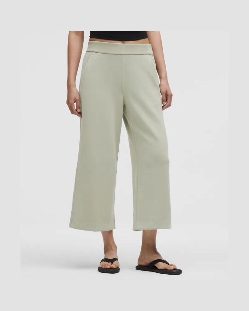 LULULEMON Softstreme Crop-Hose mit weitem Bein und hohem Bund für Frauen – Größe in Fog Green Fog