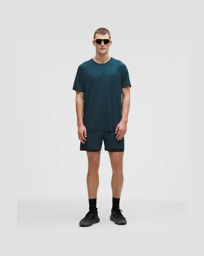 LULULEMON Fast and Free Lined Running Short 5" für Männer – Größe in Indochine Blue Indochine