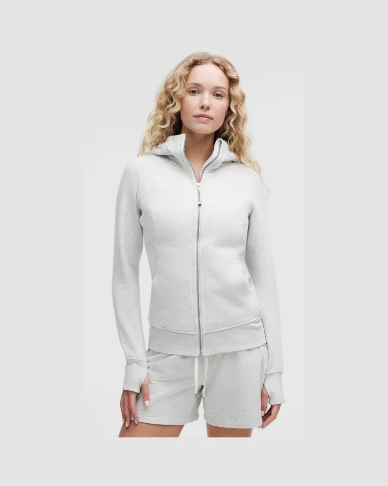 LULULEMON Scuba-Hoodie mit durchgehendem Reißverschluss für Frauen – Größe in Heathered Core Ultra Light Grey Heathered
