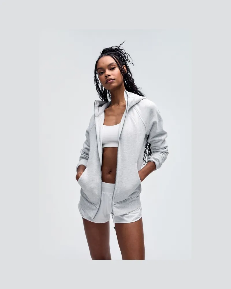 LULULEMON Scuba-Hoodie mit durchgehendem Reißverschluss für Frauen – Größe in Heathered Core Ultra Light Grey Heathered
