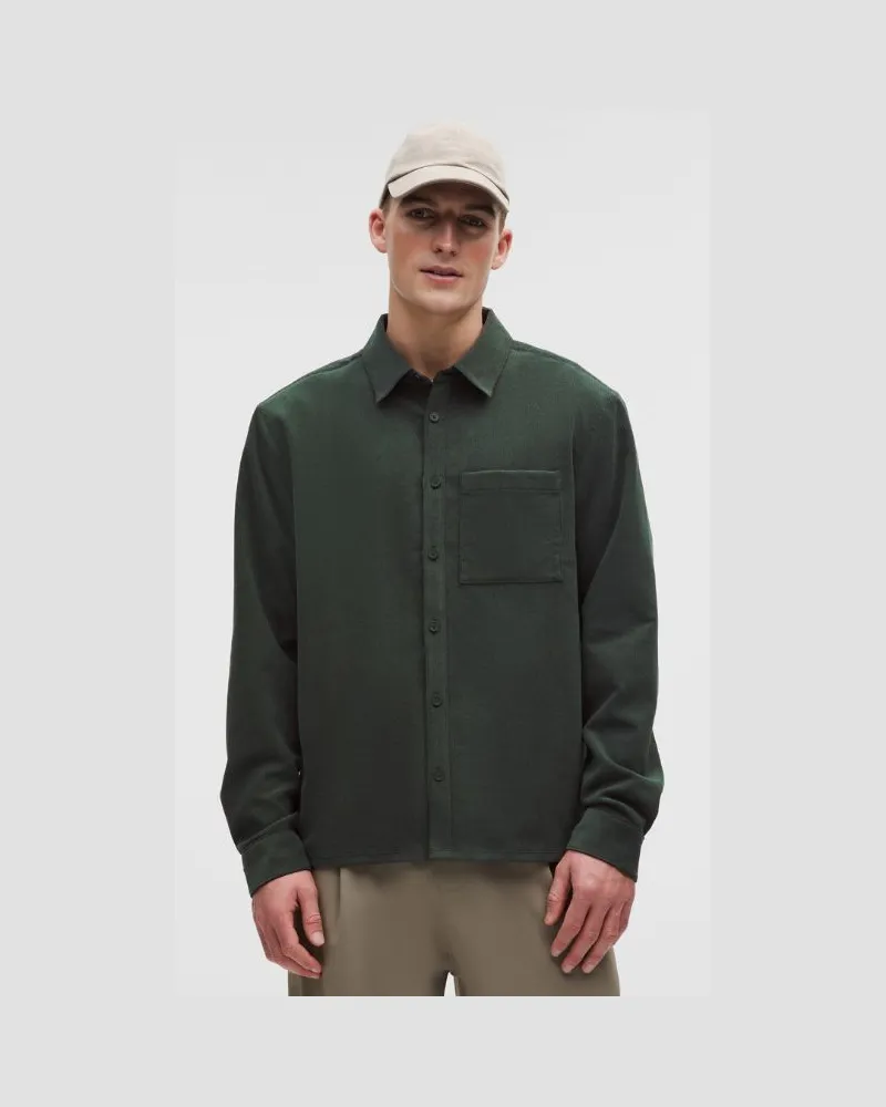 LULULEMON Langärmeliges Cordhemd im Relaxed Fit für Männer – Größe in Rainforest Green Rainforest