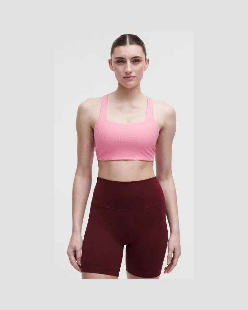 LULULEMON All-Time Hero Gerippter Sport-BH Mittlerer Halt für B/C-Cups für Frauen – Größe in Candy Cloud Candy