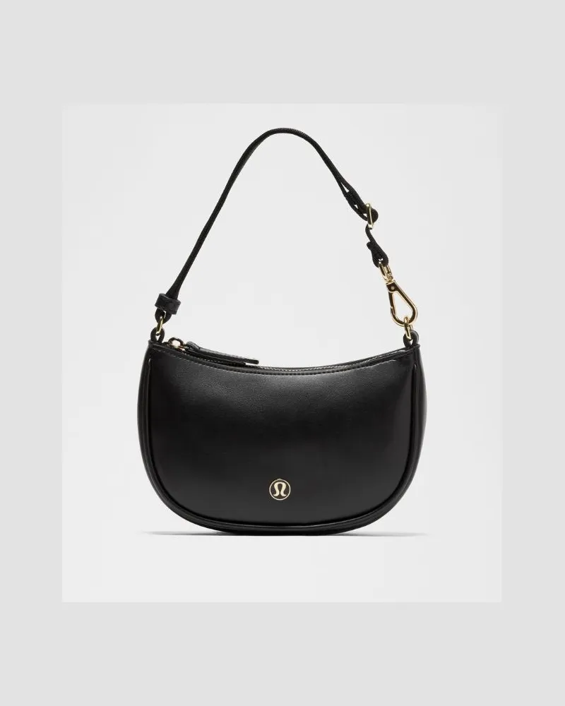 LULULEMON City Essentials Mini-Schultertasche aus einer geschmeidigen -Alternative in Black/Gold Black