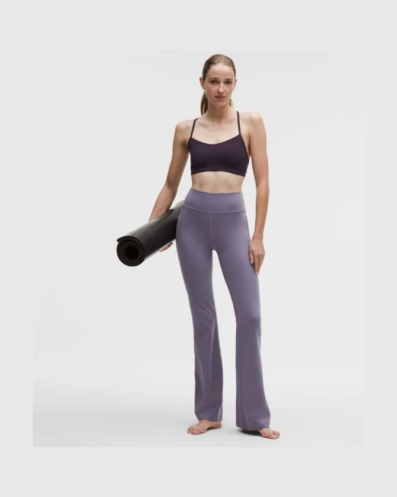 LULULEMON Groove Hose mit ausgestelltem Bein und hohem Bund aus Nulu Kurz für Frauen – Größe in Grape Mist Grape