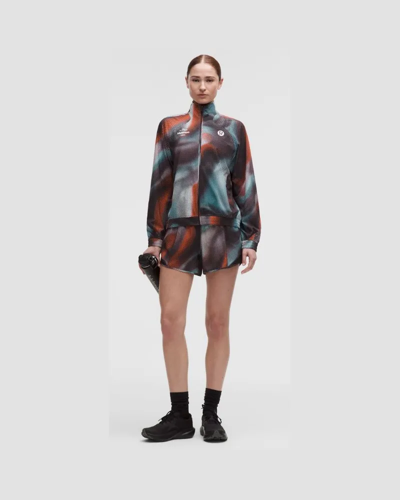 LULULEMON Hotty Hot Shorts mit hohem Bund und Liner für Frauen – 10 cm – Größe in Speed Flux Mini Multi/Black Speed