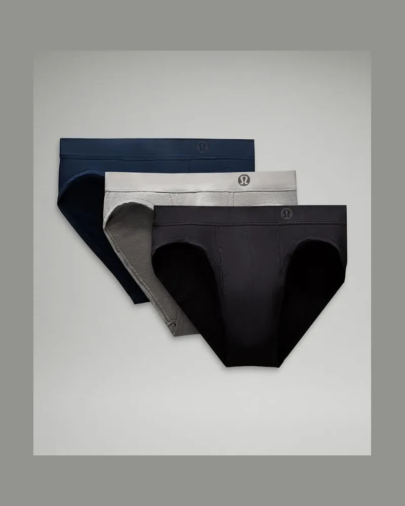 LULULEMON Always In Motion Slip mit Hosenschlitz 3er-Pack für Männer – Größe in Schwarz/Heathered Core Medium Grey/True Navy Schwarz