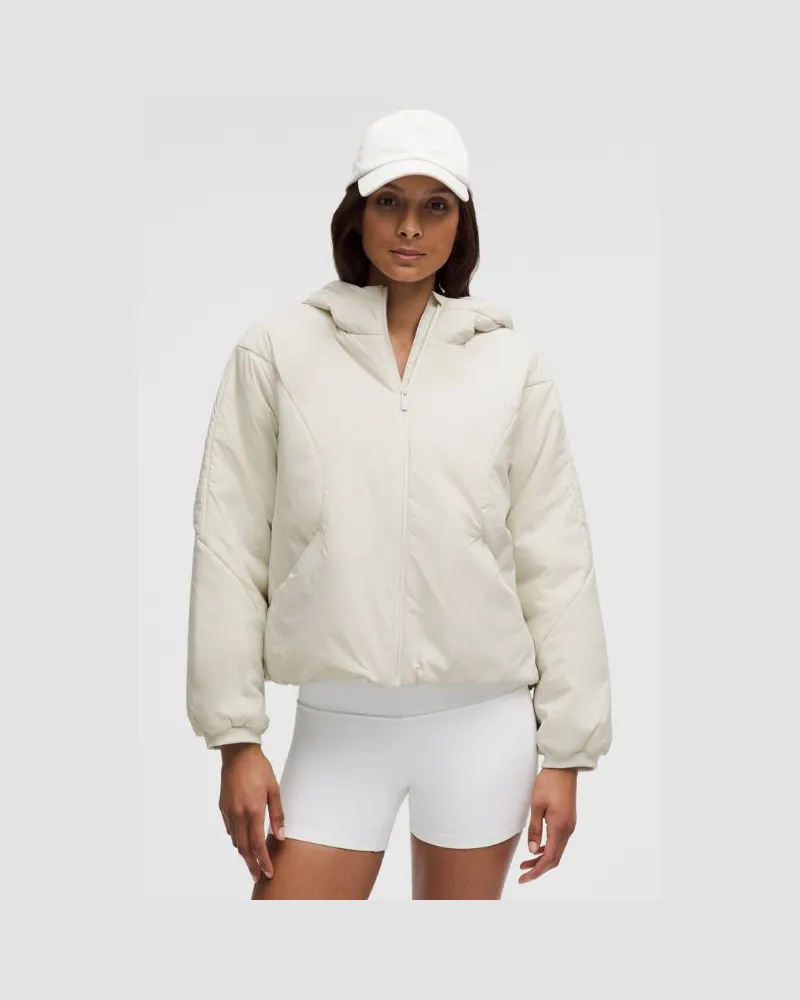 LULULEMON Wasserbeständige, isolierte Kapuzenjacke für Frauen – Größe in Bone Bone