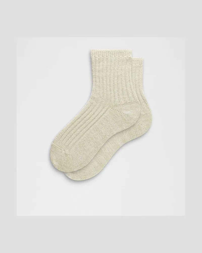 LULULEMON Viertellange Ragg-Socken in Quarter-Länge – Größe in Light Ivory Multi/Red Clay Light