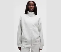 Smooth Spacer Oversized-Pullover mit Reißverschluss für Frauen – Größe in Heathered Core Ultra Light Grey
