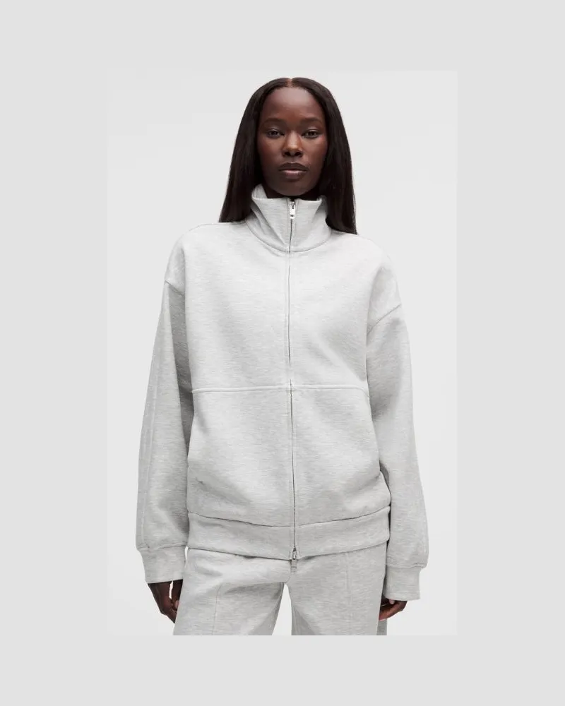 LULULEMON Smooth Spacer Oversized-Pullover mit Reißverschluss für Frauen – Größe in Heathered Core Ultra Light Grey Heathered