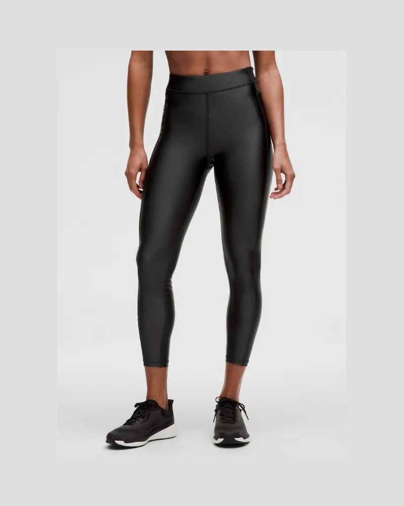 LULULEMON Leggings mit Satinschimmer und hohem Bund für Frauen – 64 cm – Größe in Black Black