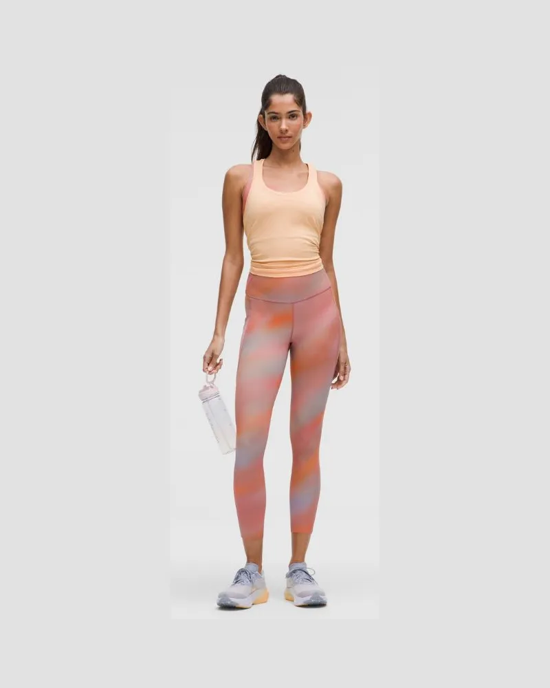 LULULEMON Fast and Free Leggings mit hohem Bund 5 Taschen für Frauen – 64 cm – Batik – Größe Chroma