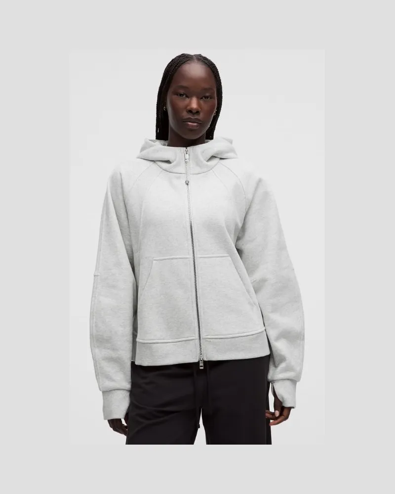 LULULEMON Scuba Oversized-Hoodie mit durchgehendem Reißverschluss, Evolve für Frauen – Größe in Heathered Core Ultra Light Grey/Mirror Silver Heathered
