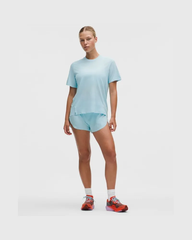 LULULEMON Fast and Free Shorts im Classic Fit mit Saumschlitz und hohem Bund für Frauen – 8 cm – Größe in Foam Cloud Foam