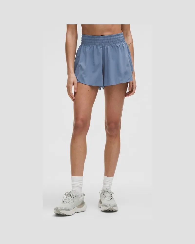 LULULEMON Shake It Out Lauf-Shorts mit hohem Bund für Frauen – 6 cm – Größe in Washed Denim Washed