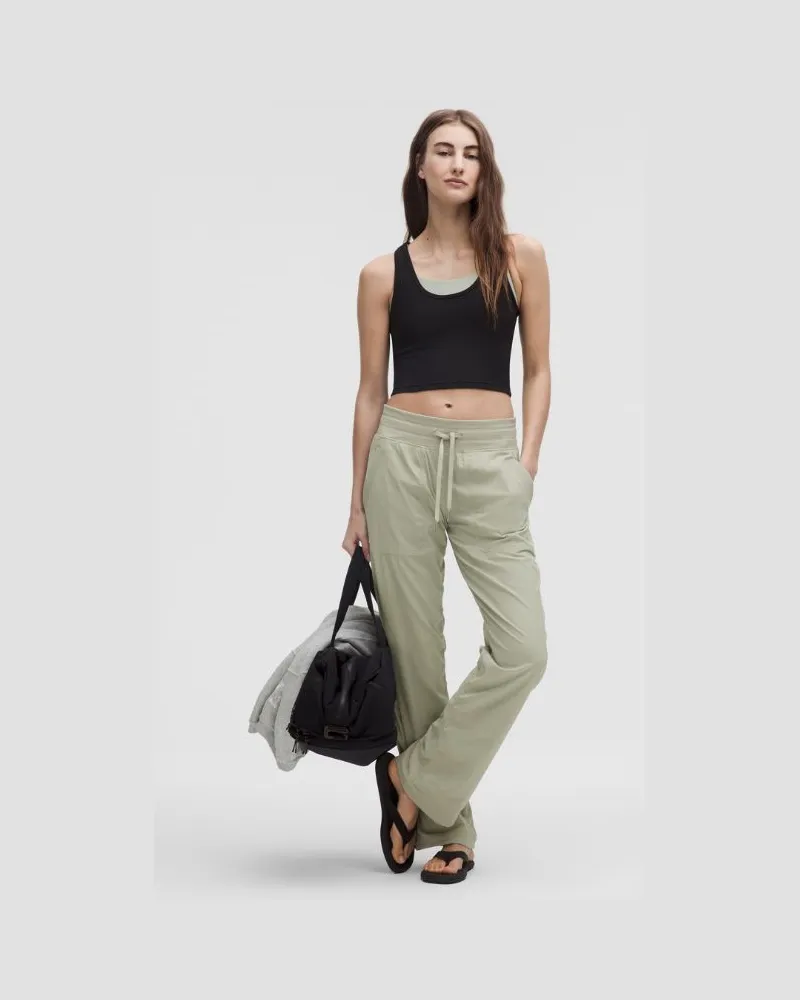 LULULEMON Dance Studio Hose mit mittelhohem Bund Volle Länge für Frauen – Größe in Fog Green Fog