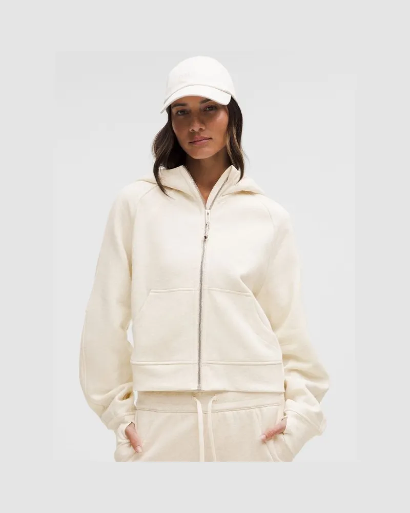 LULULEMON Scuba Oversized-Hoodie mit Reißverschluss für Frauen – Größe in Heathered Light Ivory Heathered