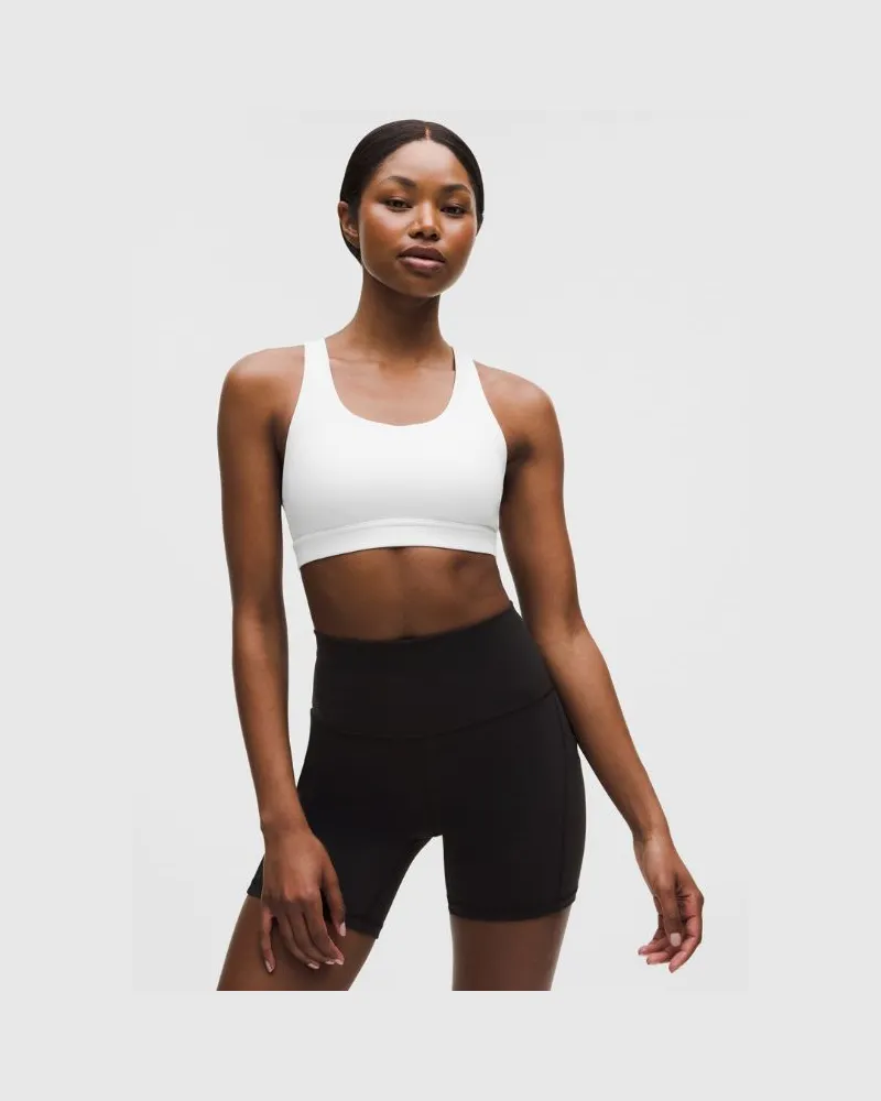 LULULEMON Wunder Train BH mit Mesheinsatz hinten Mittlerer Halt für B/C-Cups für Frauen – Größe in White White