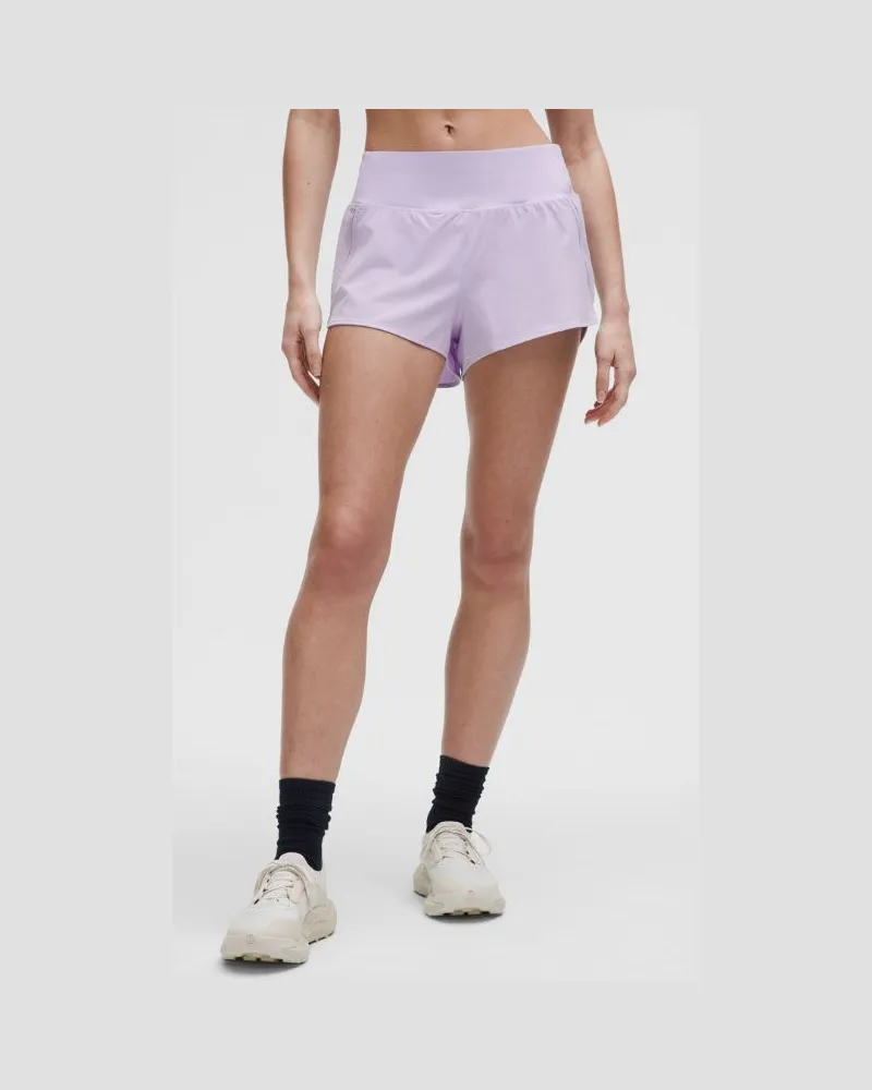 LULULEMON Speed Up Shorts mit hohem Bund und Mesh-Einsatz Spitzenbesatz für Frauen – 6 cm – Größe in Lavender Frost Lavender
