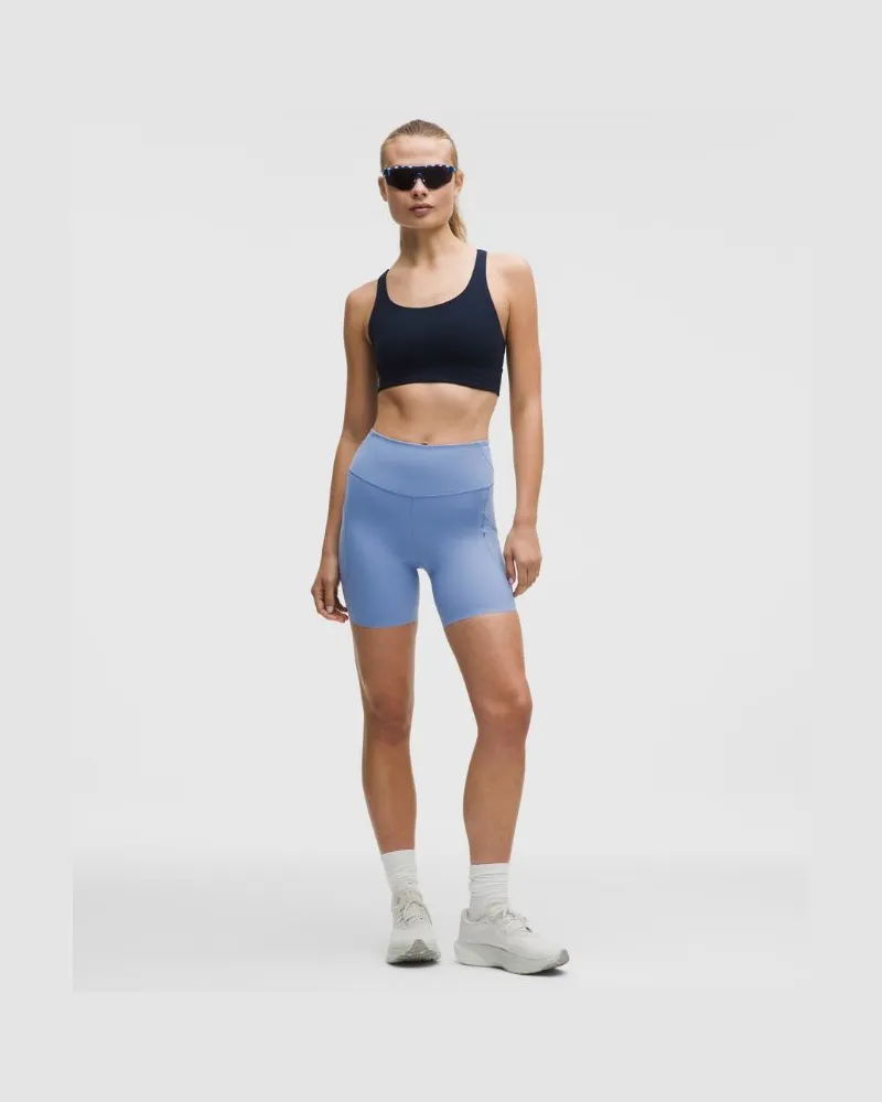 LULULEMON Fast and Free Shorts mit hohem Bund 5 Taschen für Frauen – 15 cm – Größe in Prep Blue Prep