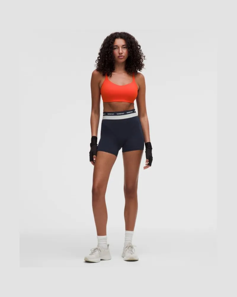 LULULEMON Everlux Trainingsshorts mit hohem Bund und Konturnaht für Frauen – 10 cm – Größe in True Navy/Light Ivory True