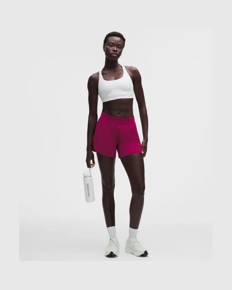 LULULEMON Track That Shorts mit Liner und hohem Bund für Frauen – 13 cm – Größe in Raspberry Rave Raspberry
