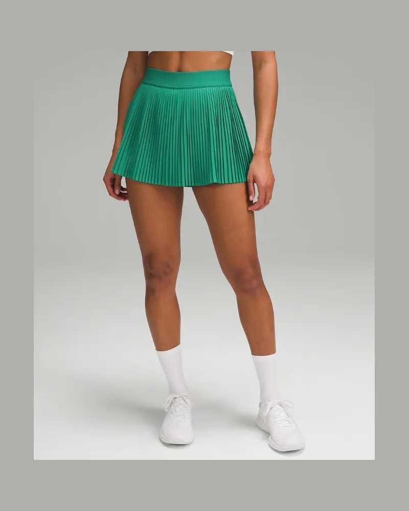LULULEMON Tennisrock mit hohem Bund und Falten für Frauen – Größe in Cascadia Green Cascadia