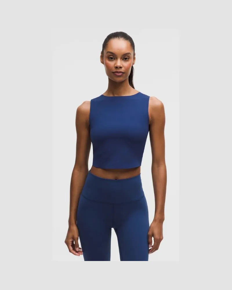 LULULEMON Glow Up High-Neck Tank Top für Frauen – Größe in Clubhouse Blue Clubhouse