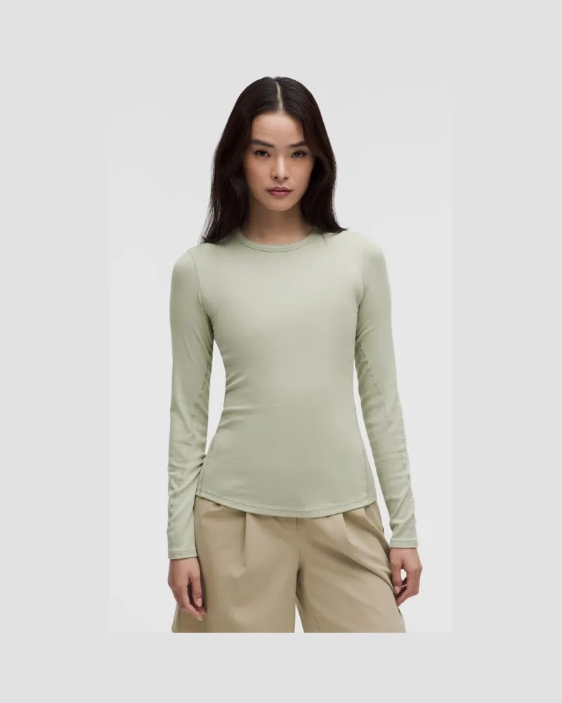 LULULEMON Hold Tight Langarmshirt für Frauen – Größe in Fog Green Fog