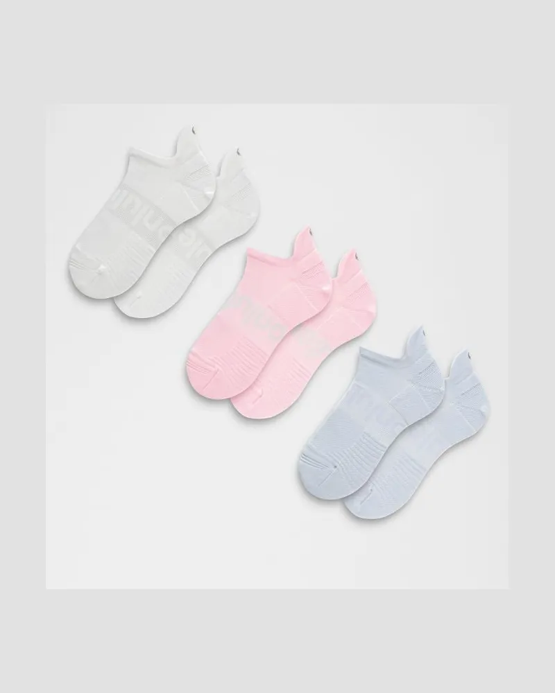 LULULEMON Unisex Power Stride Tab Socks 3er-Pack – Größe in Serene Blue/White/Blissful Pink Serene